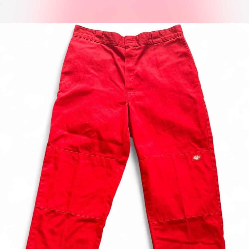 Vibrant Red y2k Dickies double knee pants